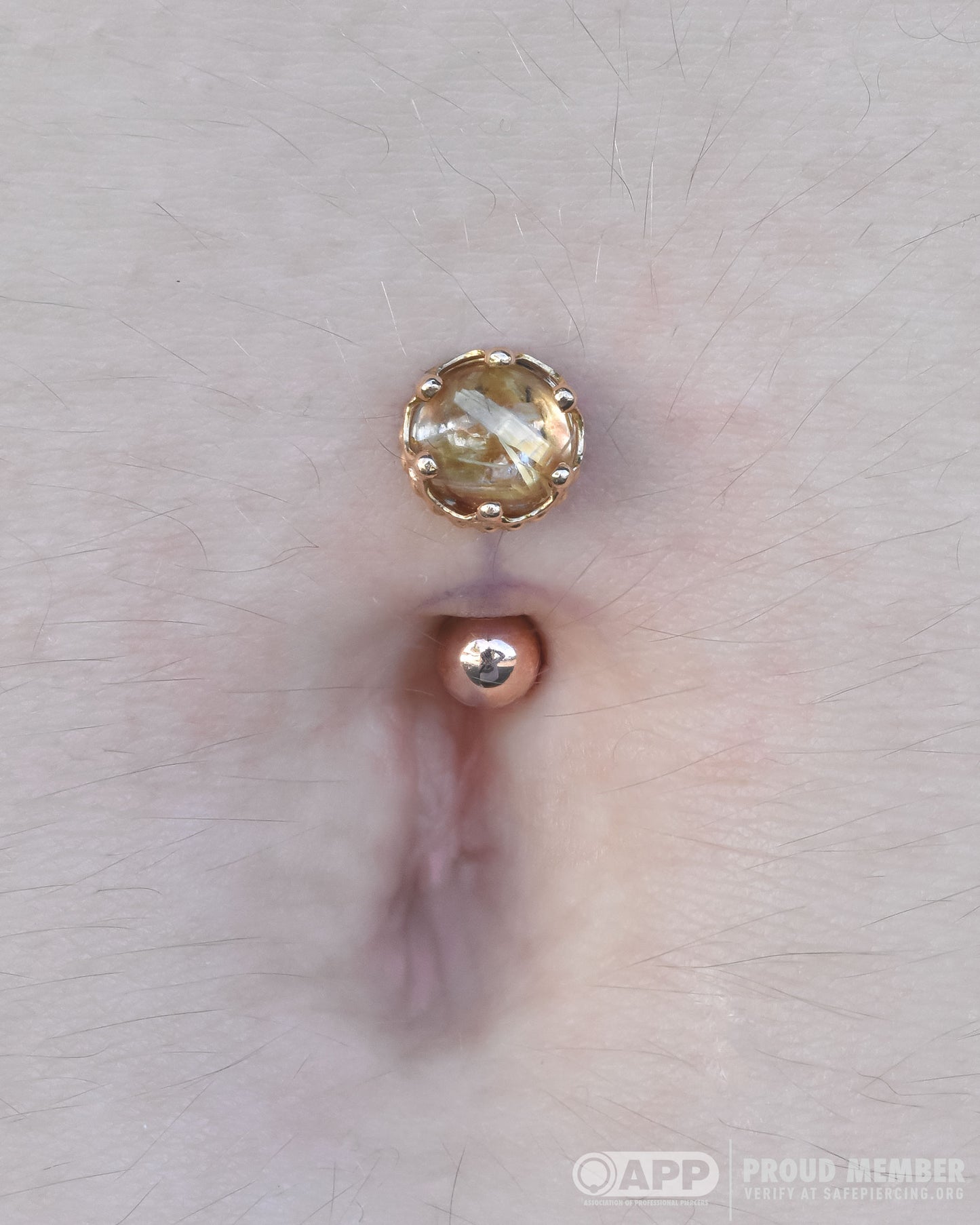 Queen End - Rutilated Quartz - Threaded End Only-body jewelry-Anatometal-