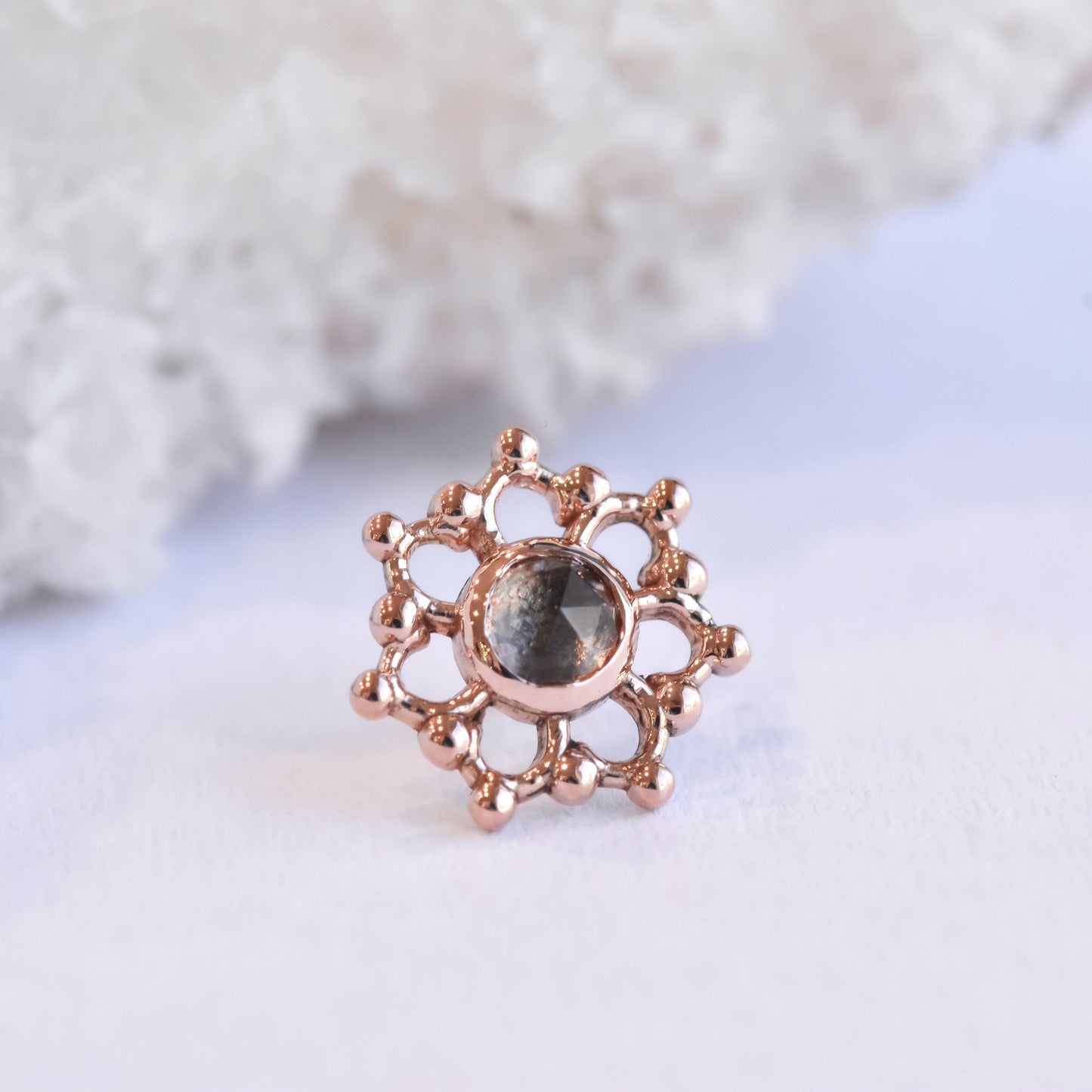 Krystal End - Smoky Quartz - Pressure Fit End Only-body jewelry-Alchemy Adornment-