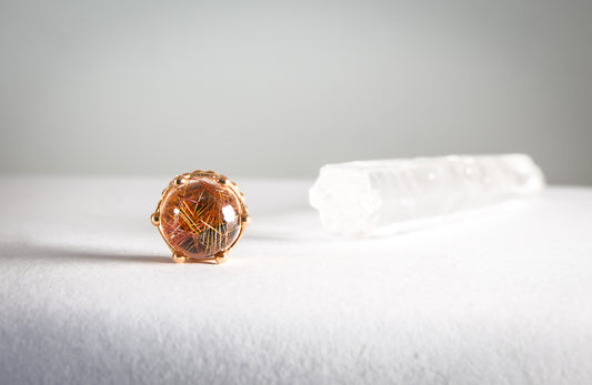 Queen End - Rutilated Quartz - Threaded End Only-body jewelry-Anatometal-