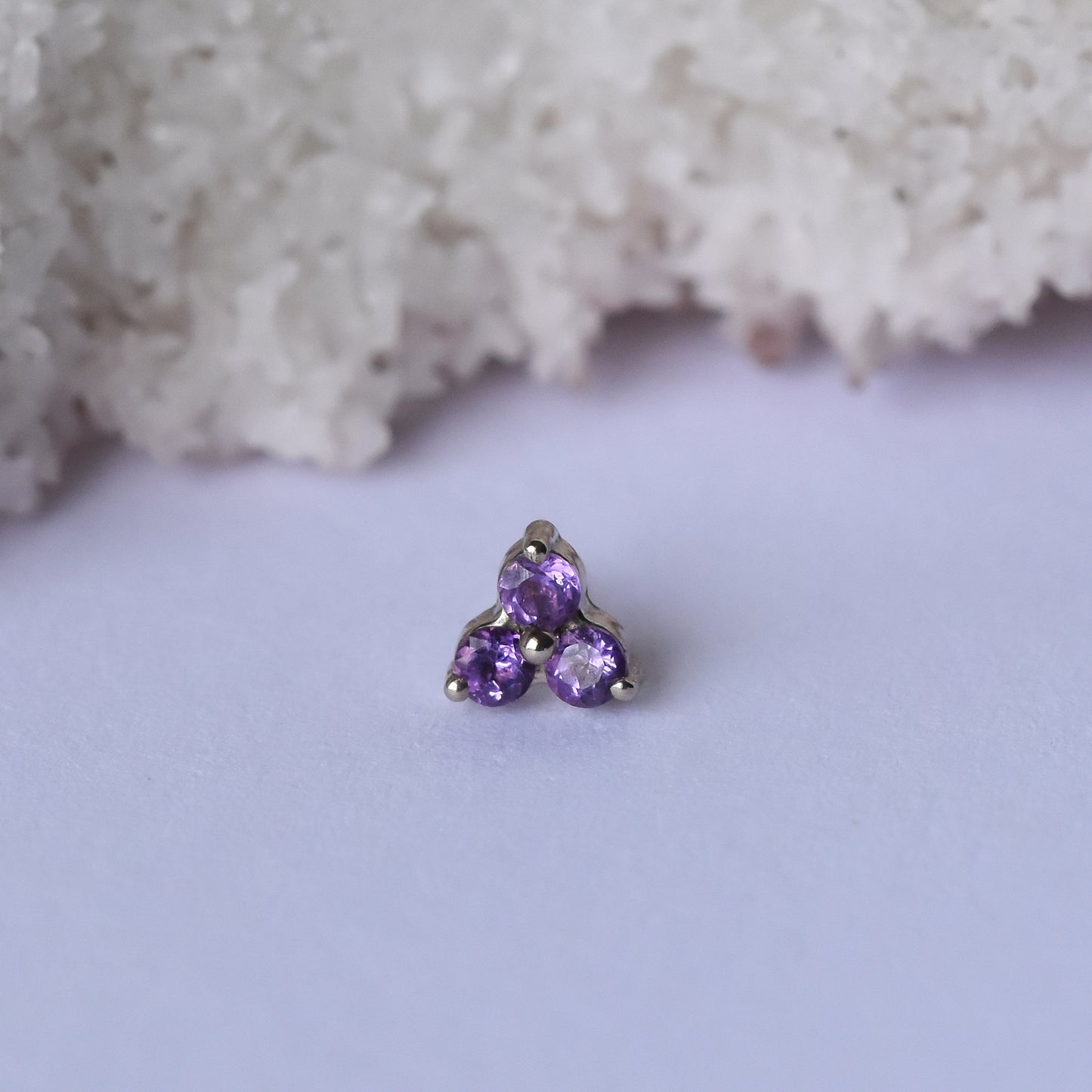 1.5mm Trinity - Amethyst - Pressure Fit End Only