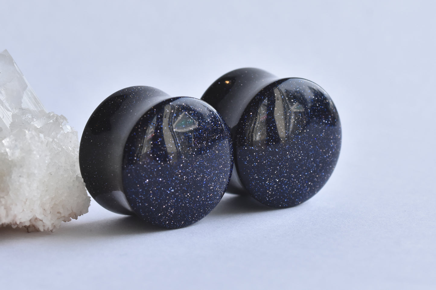 Oracle Double Flare Blue Goldstone Plugs - Pair-Oracle Body Jewelry-7/8-