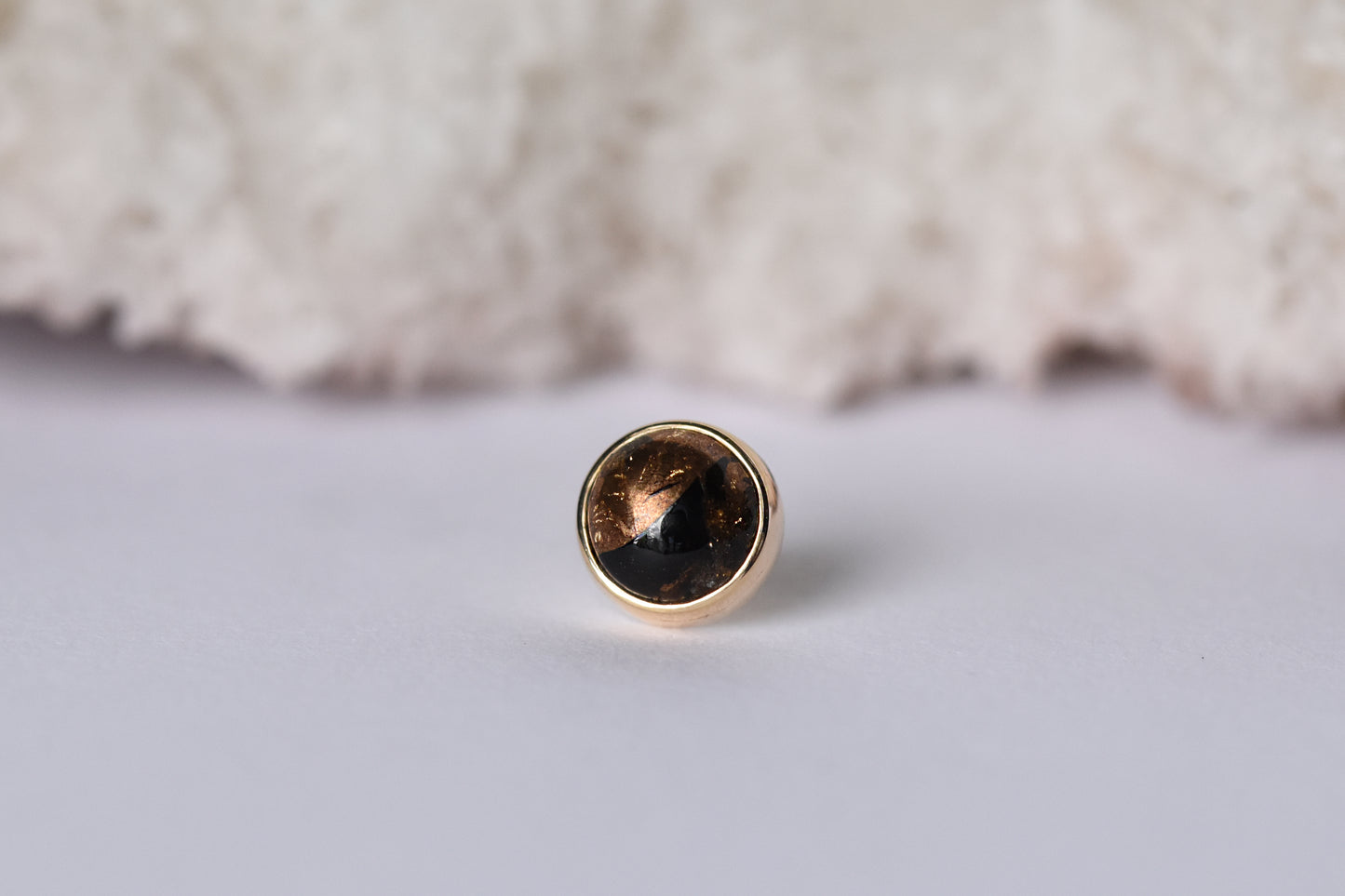 4mm Bezel - Genuine Copper Obsidian - Pressure Fit End Only