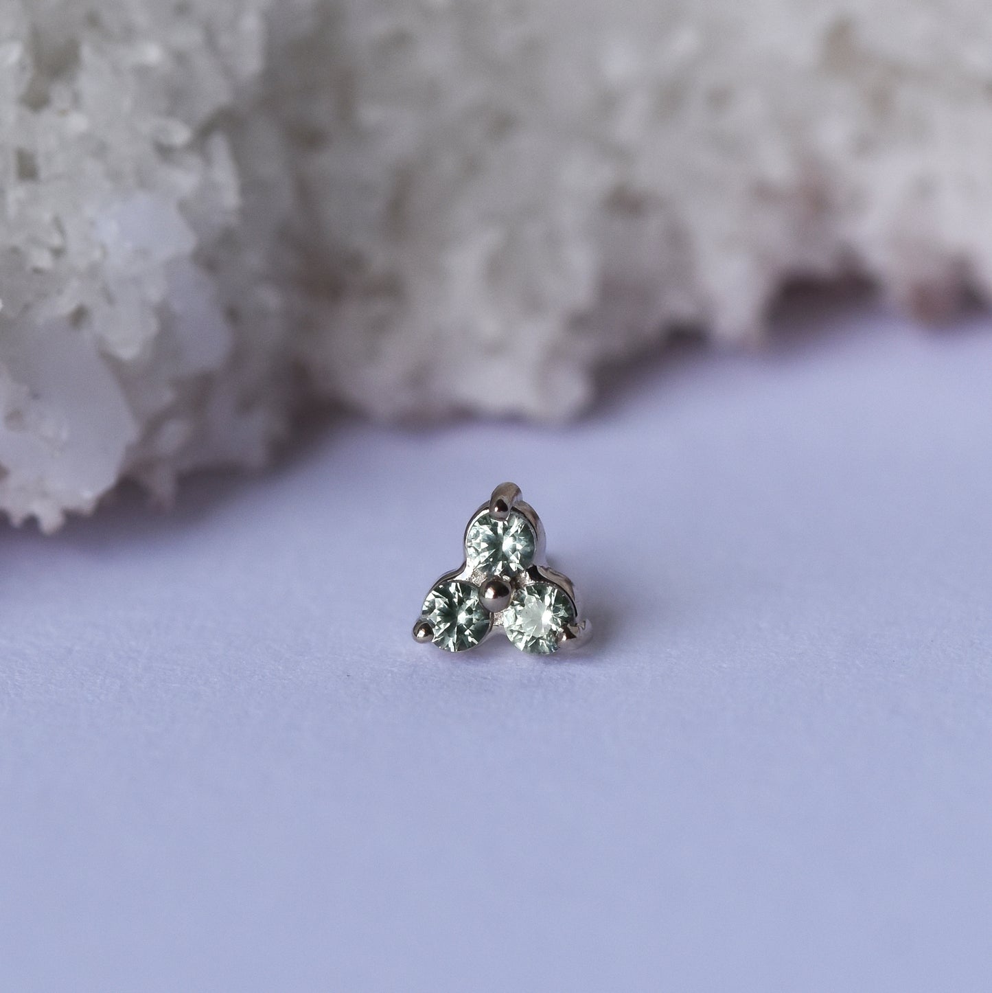 1.5mm Trinity - Green Sapphire - Pressure Fit End Only