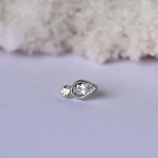 Icon End - CZ - Pressure Fit End Only-body jewelry-Anatometal-White-