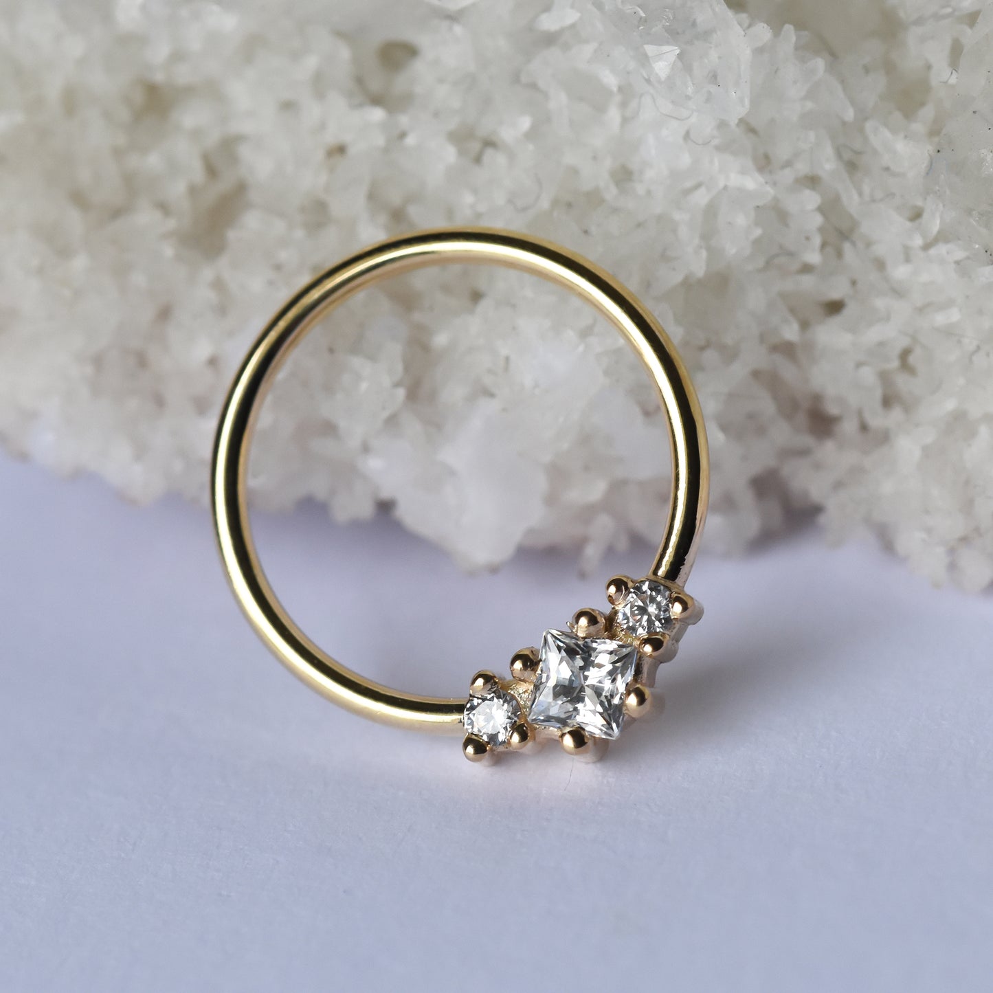 Princess Cut Ceri Ring - CZ-body jewelry-Alchemy Adornment-Rose-