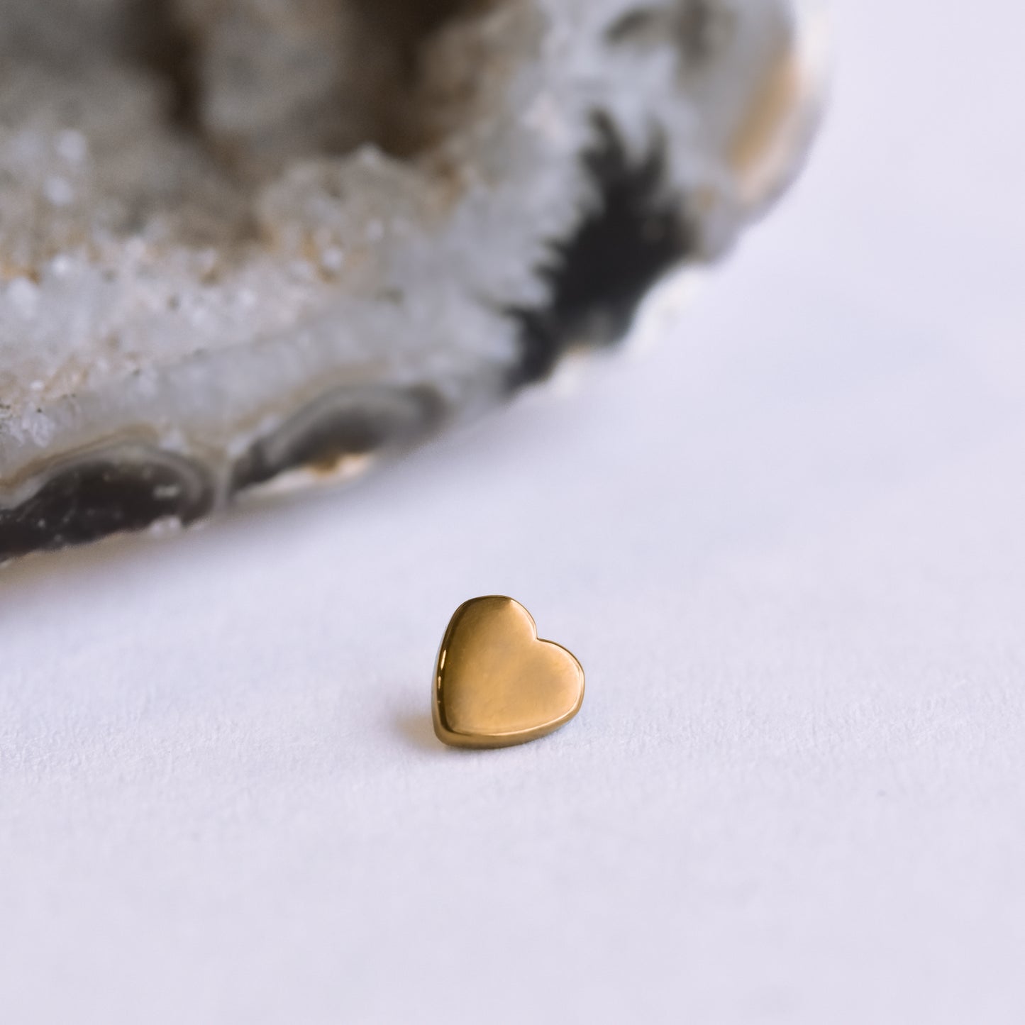 Titanium Heart End - Anodized to a Warm Gold - Threaded End Only-body jewelry-Anatometal-