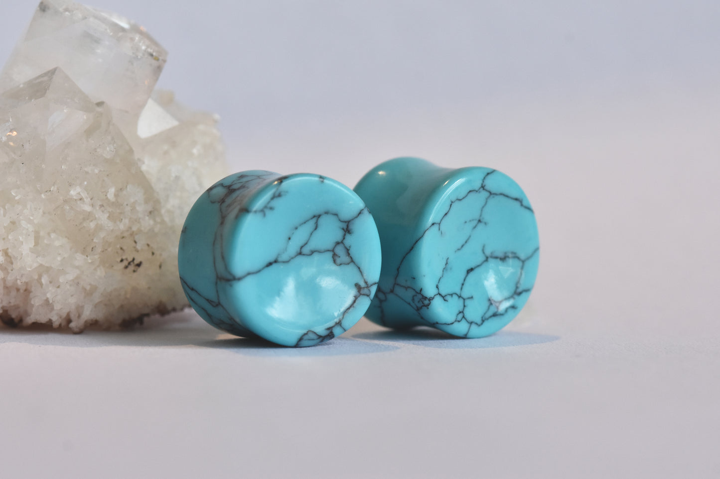 1/2" Tawapa Double Flare Turquoise Concave Plugs - Pair-Tawapa-