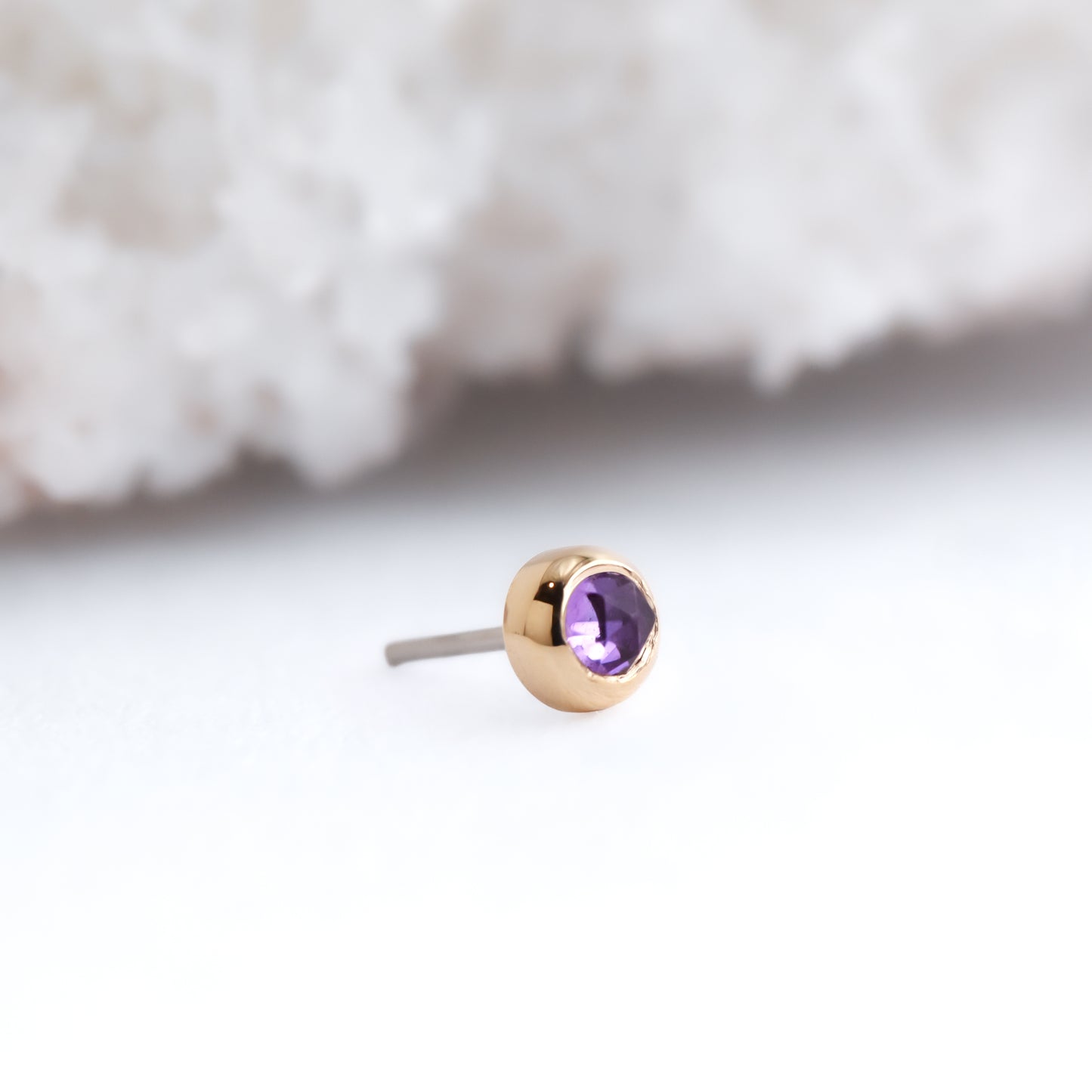 2mm Bezel - Rose Cut Amethyst - Pressure Fit End Only