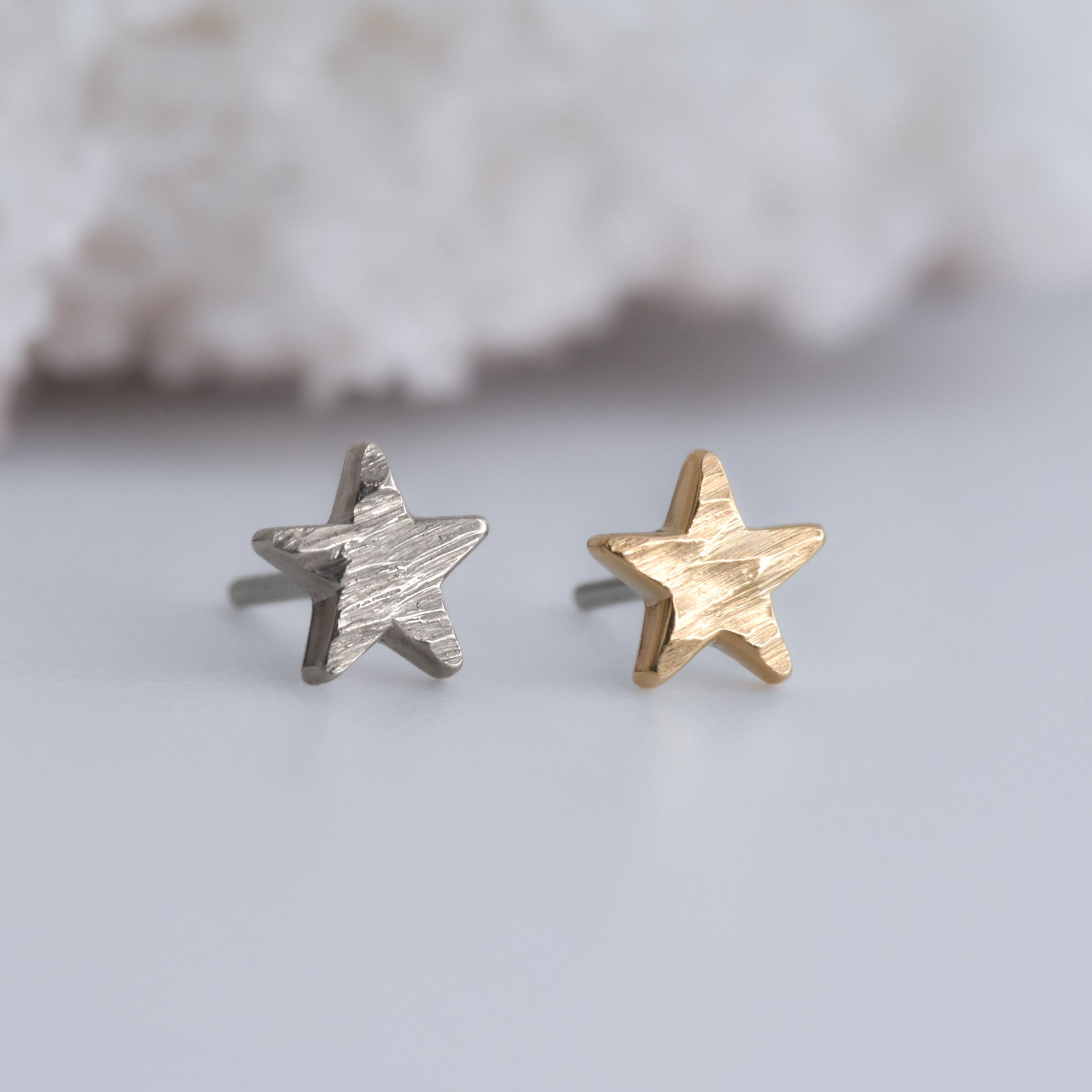 4mm Bark Star End - Pressure Fit End Only-Gold - Alchemy - Plain Ends - Pressure Fit - Bark Star - Yellow Gold-Alchemy Adornment-Yellow-