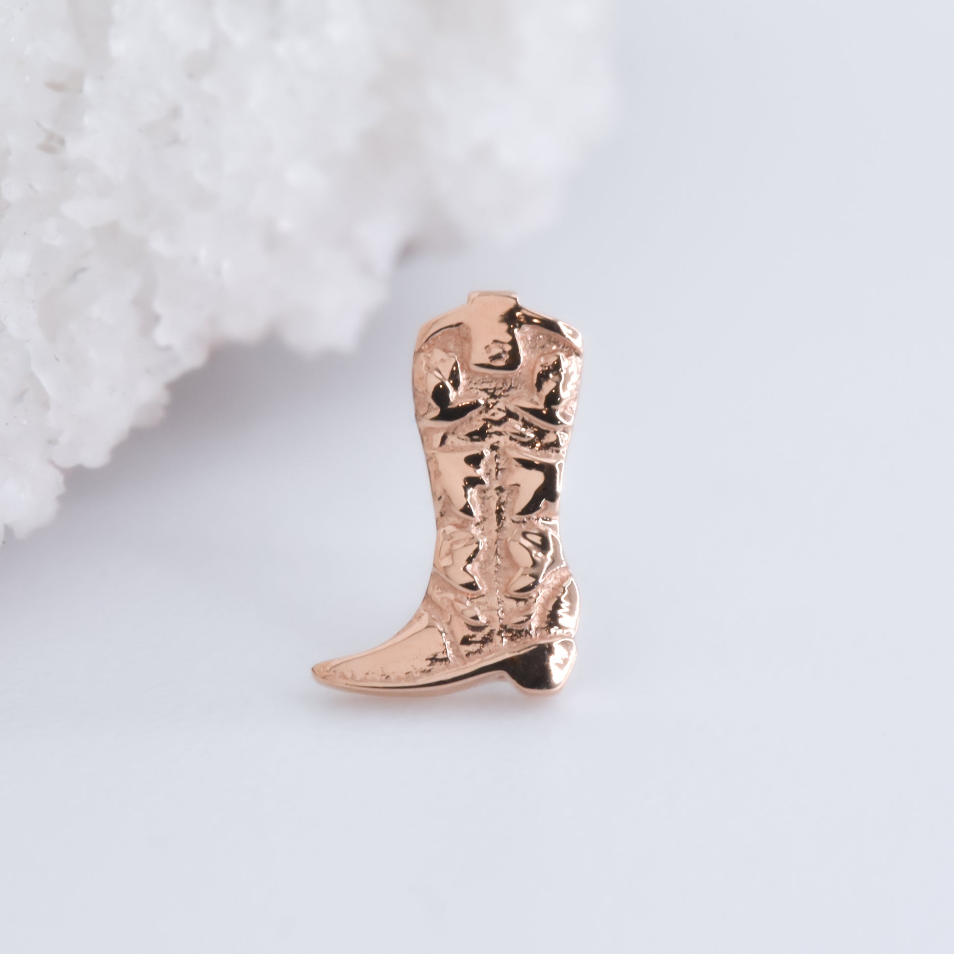 Cowboy Boot End - Pressure Fit End Only-Gold - Mae Body Jewelry - Plain Ends - Rose Gold-Mae Body Jewellery-