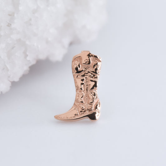 Cowboy Boot End - Pressure Fit End Only-Gold - Mae Body Jewelry - Plain Ends - Rose Gold-Mae Body Jewellery-