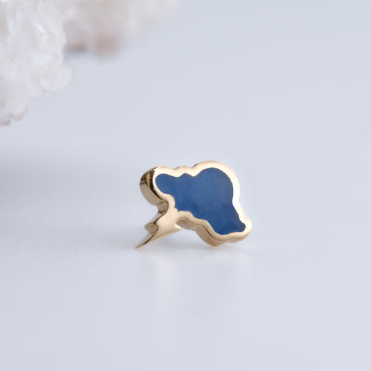 Stormy End - Blue Enamel - Pressure Fit End Only-Gold - Mae Body Jewelry - Plain Ends - Rose Gold-Mae Body Jewellery-