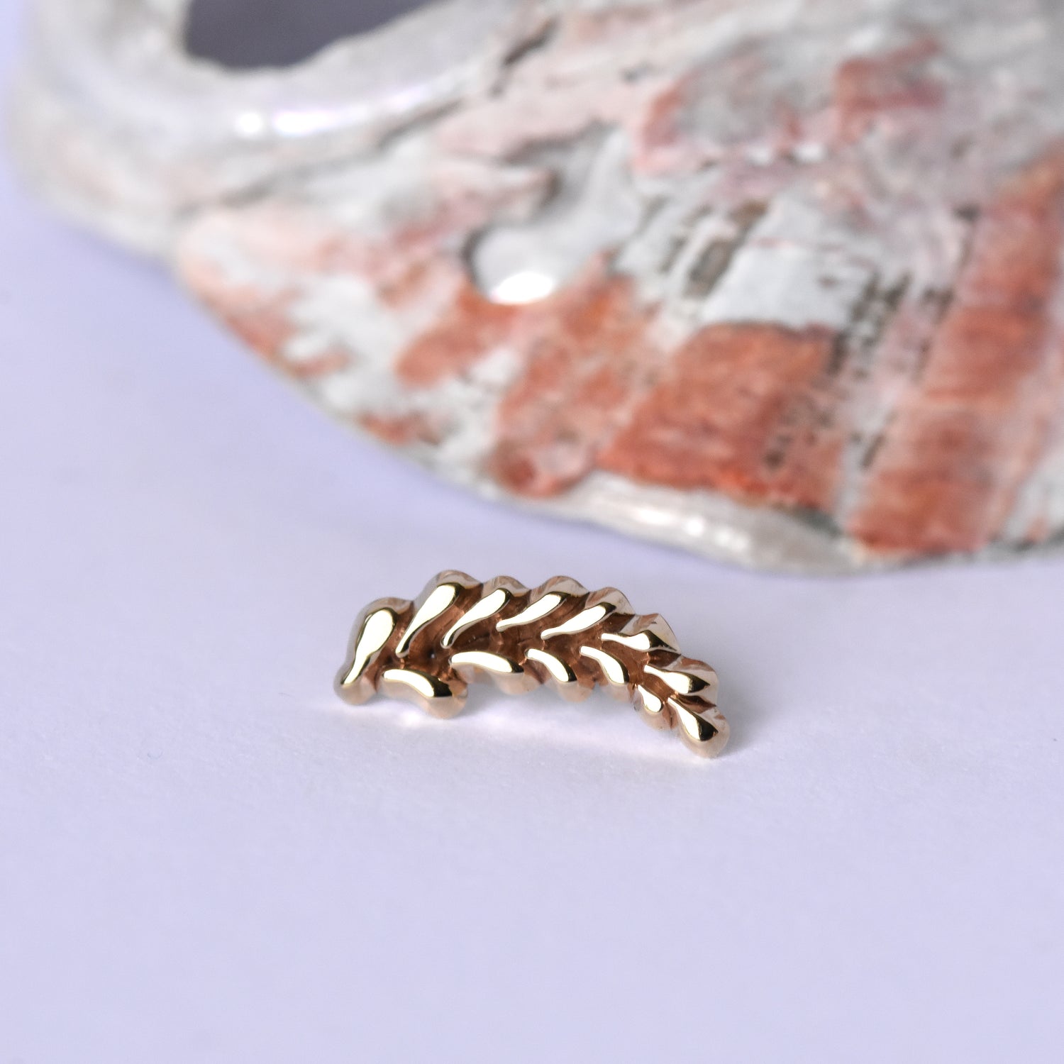 Fern Leaf End - Pressure Fit End Only-body jewelry-Sacred Symbols-