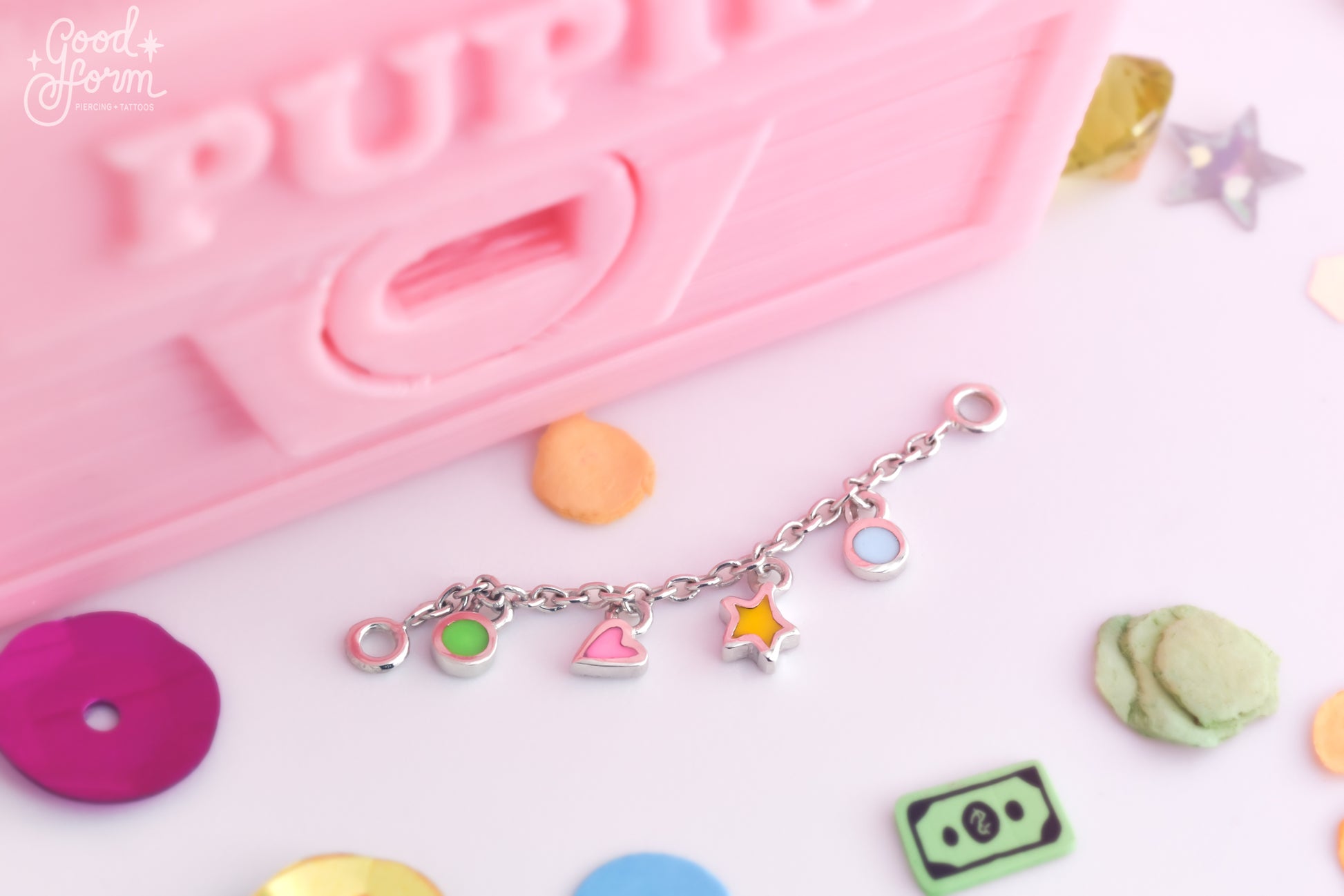 Give 100 - Fun & Games Lynx Chain - Enamel-Gold - Pupil Hall - Charms - White Gold-Pupil Hall-