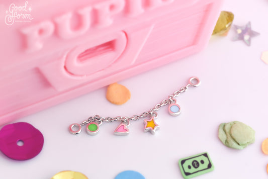 Give 100 - Fun & Games Lynx Chain - Enamel-Gold - Pupil Hall - Charms - White Gold-Pupil Hall-