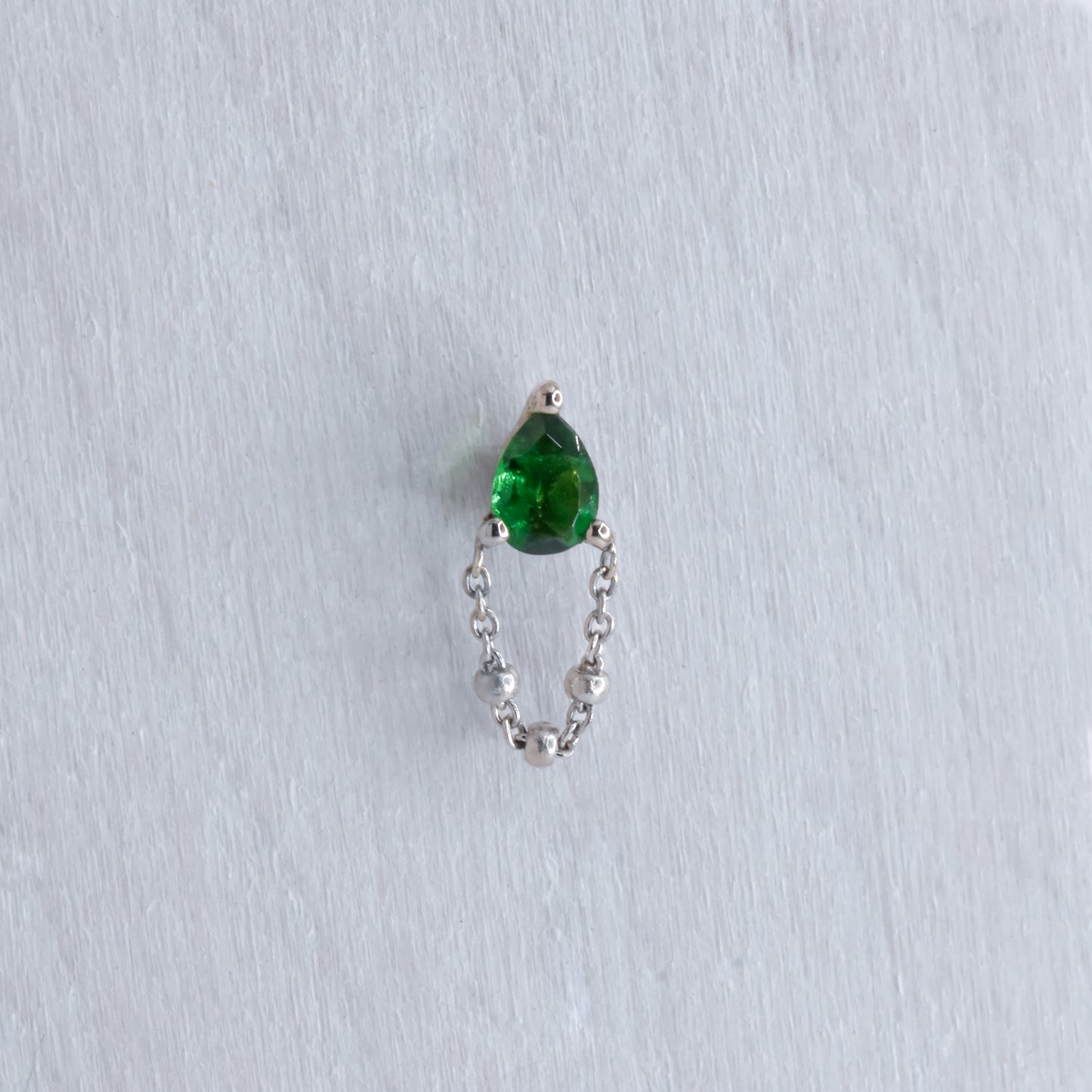 1000% End - Forest Green Topaz - Pressure Fit End Only-body jewelry-Pupil Hall-Yellow Gold-