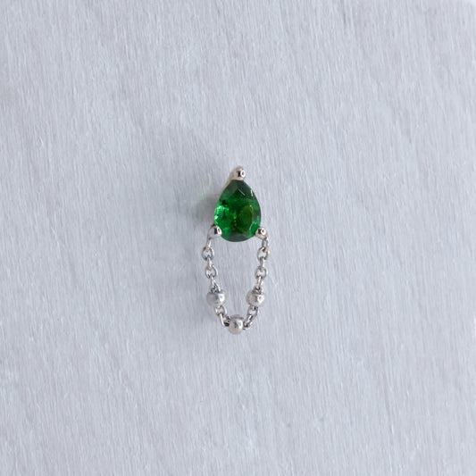 1000% End - Forest Green Topaz - Pressure Fit End Only-body jewelry-Pupil Hall-Yellow Gold-