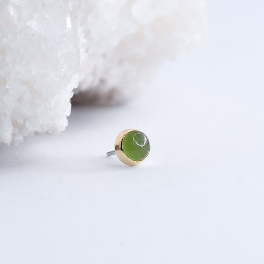 Bezel End - Jade - Pressure Fit End Only-body jewelry-Alchemy Adornment-