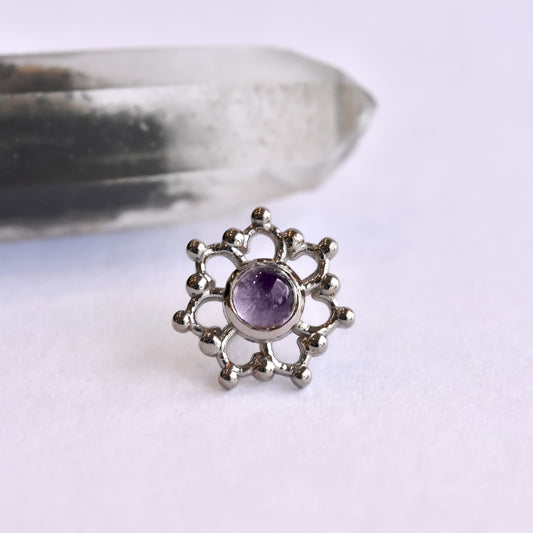 Krystal End - Lilac Amethyst - Pressure Fit End Only-body jewelry-Alchemy Adornment-