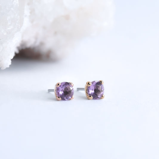 Prong End - Genuine Lilac Amethyst - Pressure Fit End only-Gold - Alchemy - Gem Ends - Pressure Fit - Prong - 2.5mm - Yellow Gold-Alchemy Adornment-Yellow Gold-