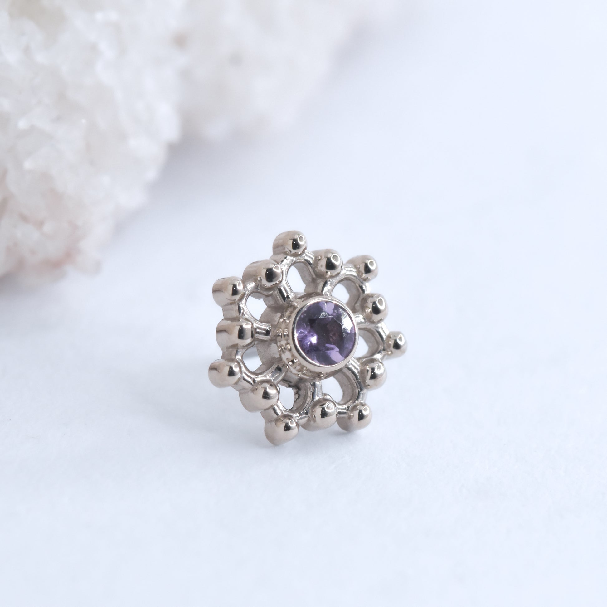 2mm Krystal - Lavender Amethyst - Pressure Fit End Only-body jewelry-Alchemy Adornment-