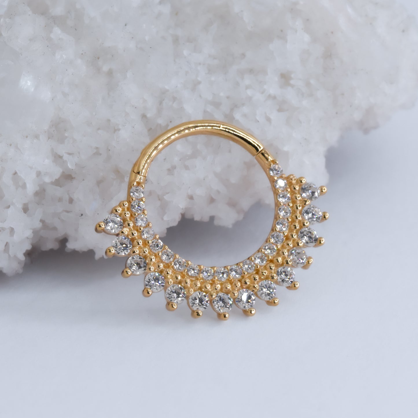Lucid Clicker - CZ-body jewelry-Ember-Yellow Gold-