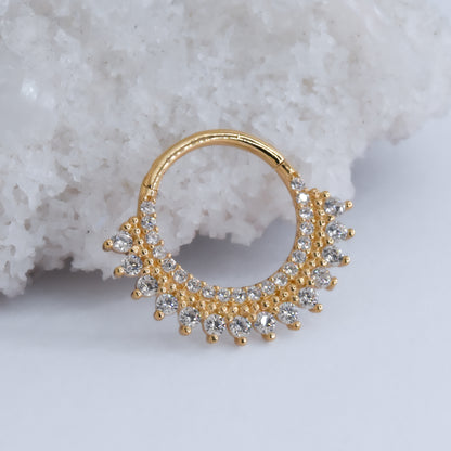 Lucid Clicker - CZ-body jewelry-Ember-Yellow Gold-