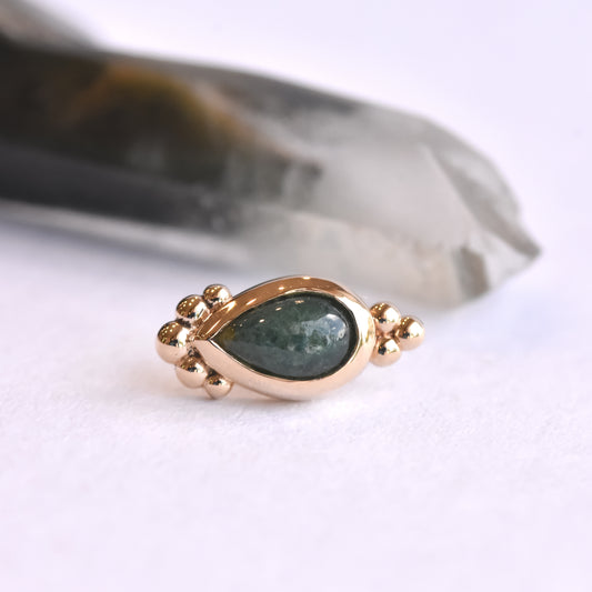 Amrit End - Moss Agate - Pressure Fit End Only-body jewelry-Alchemy Adornment-