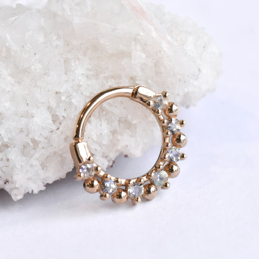 Arya Snap Ring - Genuine Moonstone-body jewelry-alchemy adornment-