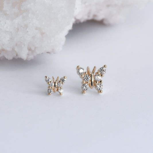 Monarch End - CZ - Pressure Fit End Only-Gold - Mae Body Jewelry - Plain Ends - Rose Gold-Mae Body Jewellery-White gold-Mini-