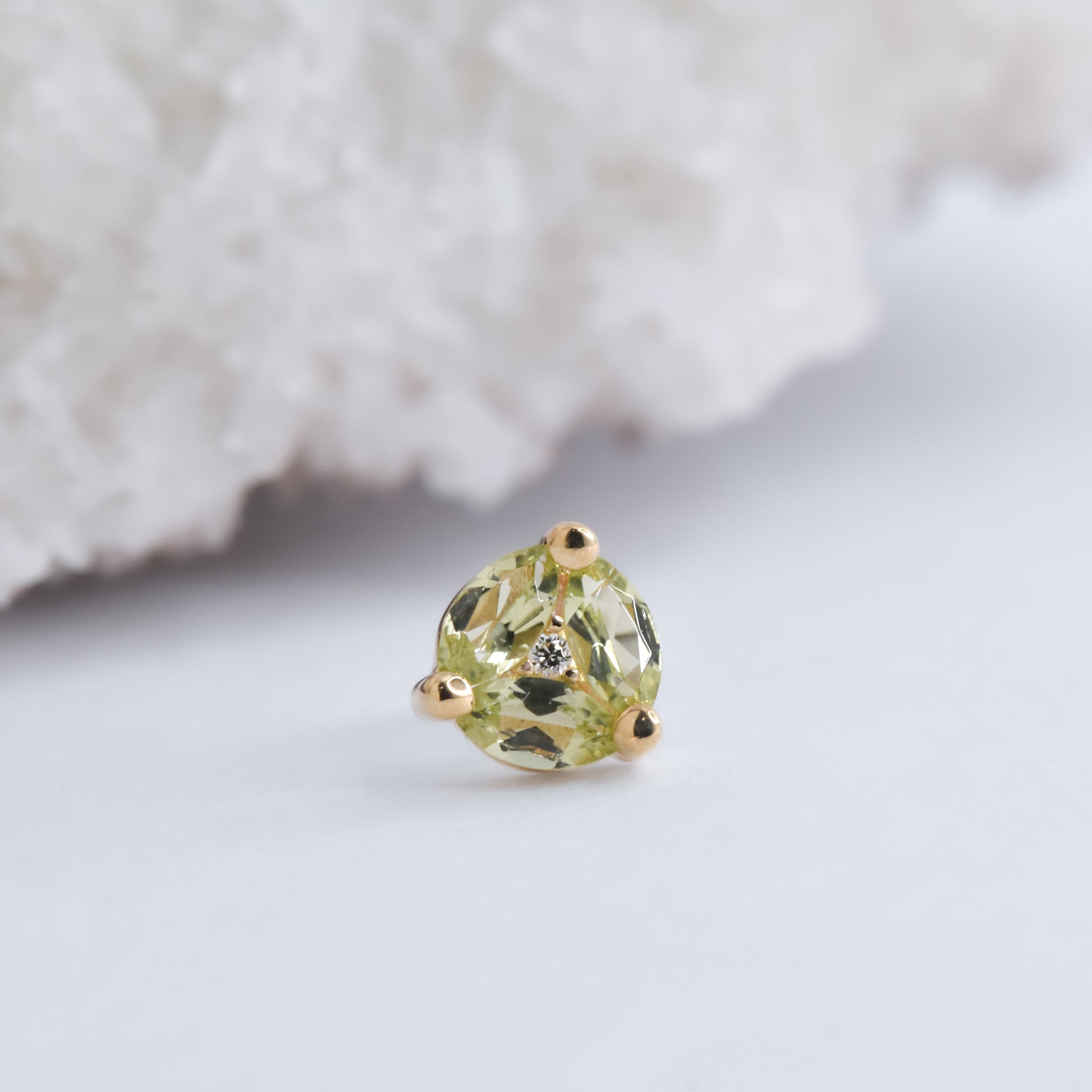Triple Threat End - Peridot - Pressure Fit End Only-body jewelry-Ember-