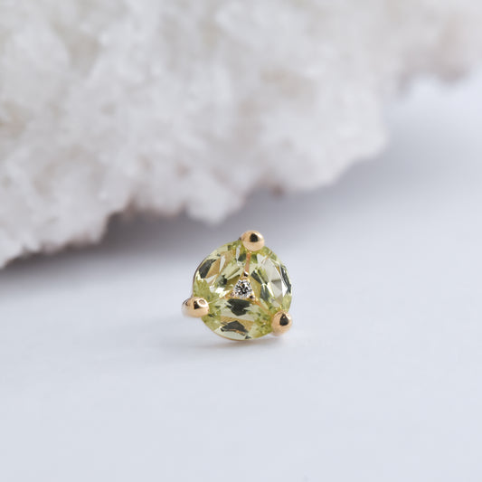 Triple Threat End - Peridot - Pressure Fit End Only-body jewelry-Ember-