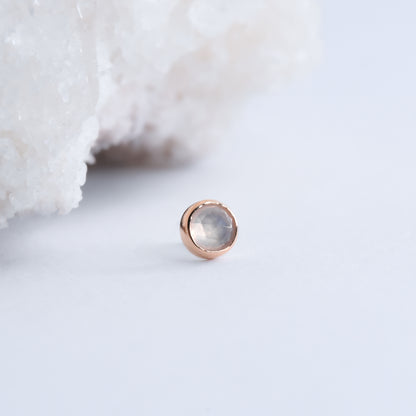 Bezel End - Rose Cut Chalcedony - Pressure Fit End Only-body jewelry-Alchemy Adornment-