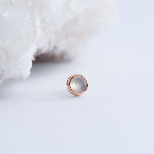 Bezel End - Rose Cut Chalcedony - Pressure Fit End Only-body jewelry-Alchemy Adornment-