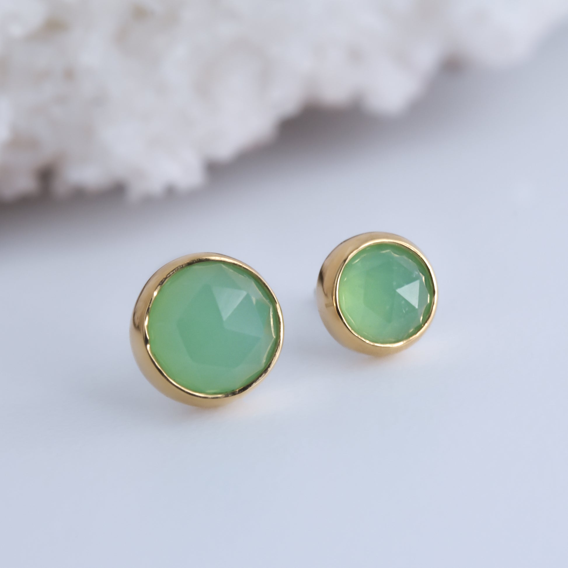 Bezel End - Rose Cut Chrysoprase - Pressure Fit End Only-body jewelry-Alchemy Adornment-3mm-