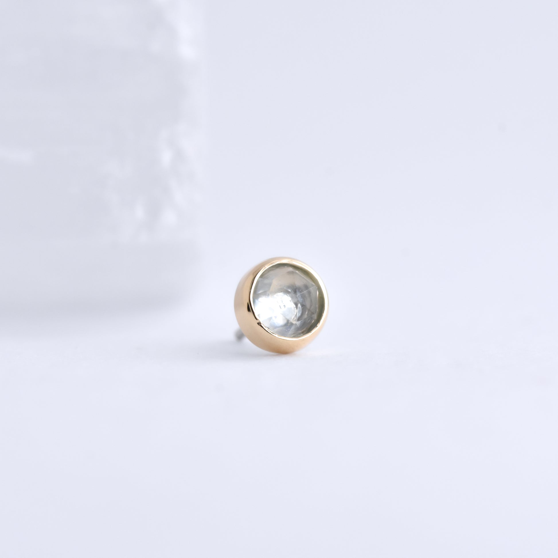 Bezel End - Rose Cut Swiss Blue Topaz - Pressure Fit End Only-body jewelry-Alchemy Adornment-