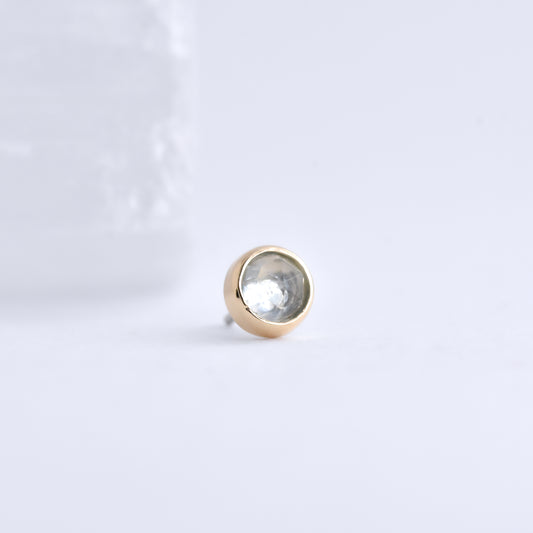 Bezel End - Rose Cut Swiss Blue Topaz - Pressure Fit End Only-body jewelry-Alchemy Adornment-