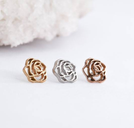 Rosette End - Pressure Fit End Only-body jewelry-Maya Jewelry-Yellow Gold-