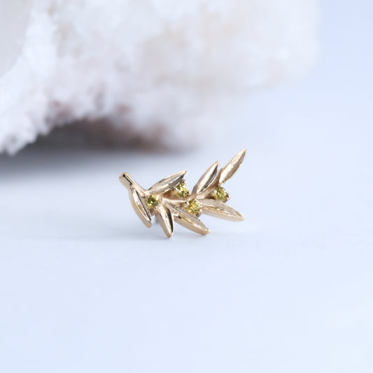 Serenity End - Citrus Shift CZ - Pressure Fit End Only-Gold - Mae Body Jewelry - Plain Ends - Rose Gold-Mae Body Jewellery-