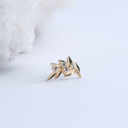 Mini Serenity End - CZ - Pressure Fit End Only-Gold - Mae Body Jewelry - Plain Ends - Rose Gold-Mae Body Jewellery-