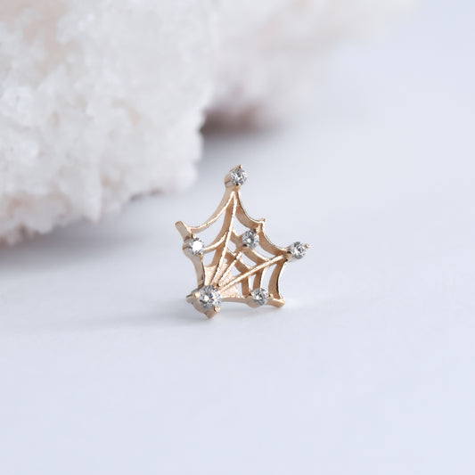 Spooky Sparkle End - CZ - Pressure Fit End Only-Gold - Mae Body Jewelry - Plain Ends - Rose Gold-Mae Body Jewellery-White gold-