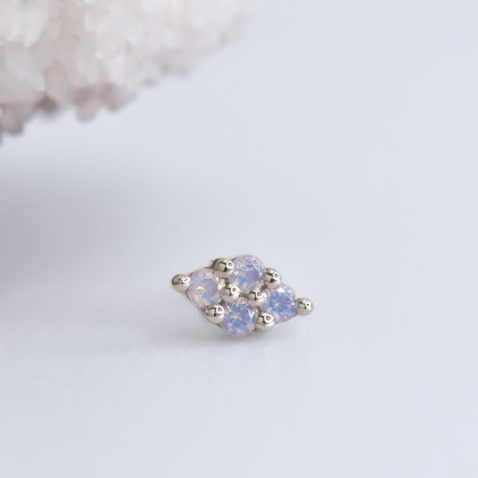 Tinkle End - Rosewater Pink CZ - Pressure Fit End Only-Gold - Mae Body Jewelry - Plain Ends - Rose Gold-Mae Body Jewellery-White gold-