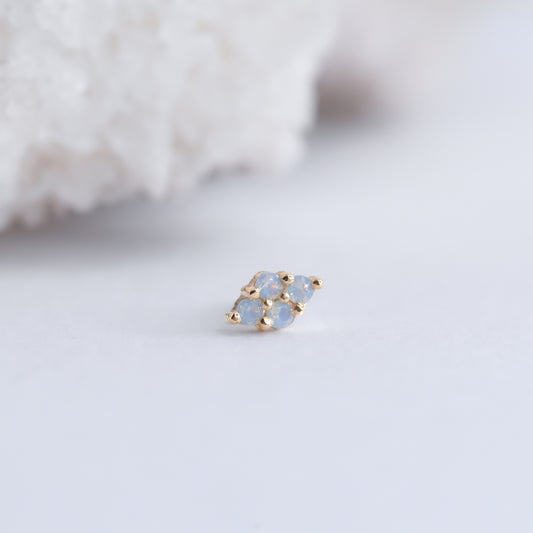 Tinkle End - Nebula Blue CZ - Pressure Fit End Only-Gold - Mae Body Jewelry - Plain Ends - Rose Gold-Mae Body Jewellery-