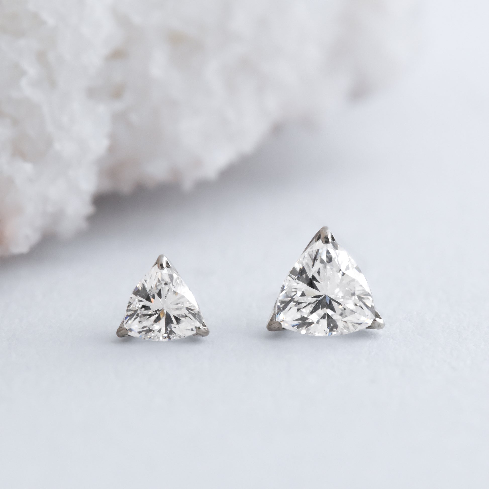 Titanium Trillion Set End - CZ - Pressure Fit End Only-Neometal-3mm-