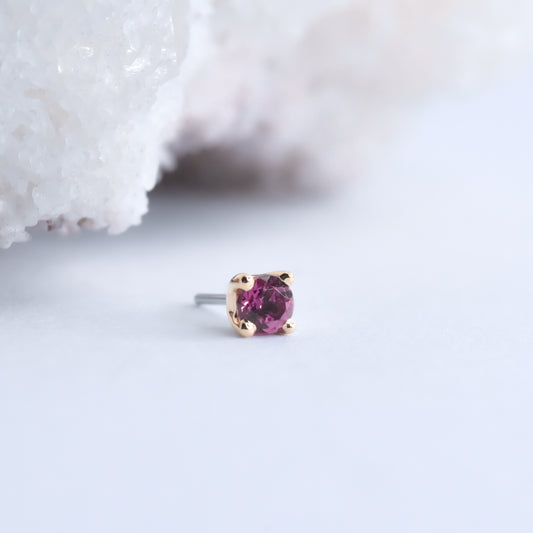 Prong End - Genuine Umbalite Garnet - Pressure Fit End Only-Gold - Alchemy - Gem Ends - Pressure Fit - Prong - 2.5mm - Yellow Gold-Alchemy Adornment-