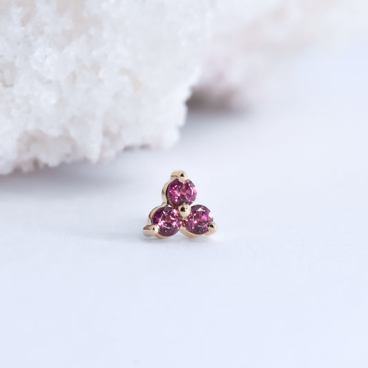 Trinity End - Umbalite Garnet - Pressure Fit End Only-body jewelry-Alchemy Adornment-Yellow-2mm-