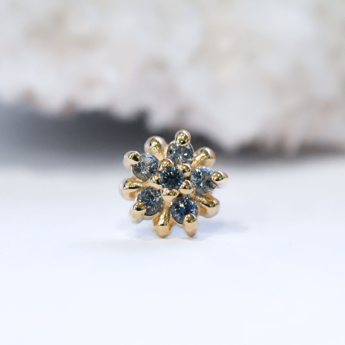 5mm Arya Star - Teal Grey Sapphire - Pressure Fit End Only-body jewelry-Alchemy Adornment-