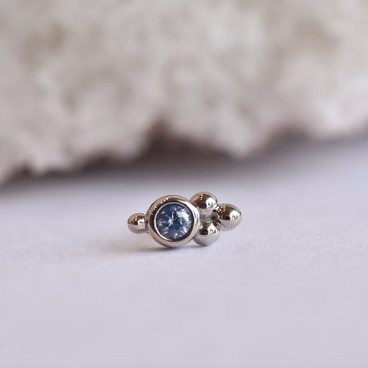 Minerva End - Light Blue Sapphire - Pressure Fit End Only-body jewelry-Anatometal-