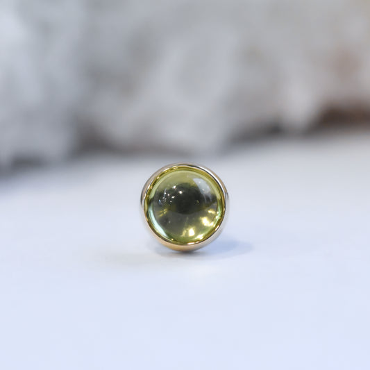3mm Bezel - Peridot - Pressure Fit End Only-body jewelry-Alchemy Adornment-