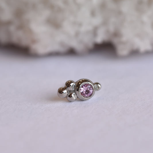 Minerva End - Pink Sapphire - Pressure Fit End Only-body jewelry-Anatometal-